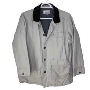 Vintage Cherokee Men's Large Chore Coat‎ Overcoat Fleece Lined Workwear Cream